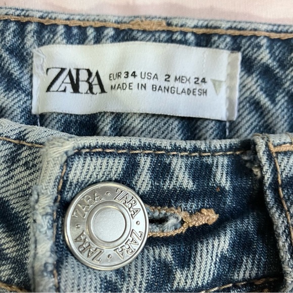 🩵2FOR&20 Zara High-Rise Light Blue Wash Straight Leg Jeans - Picture 7 of 8